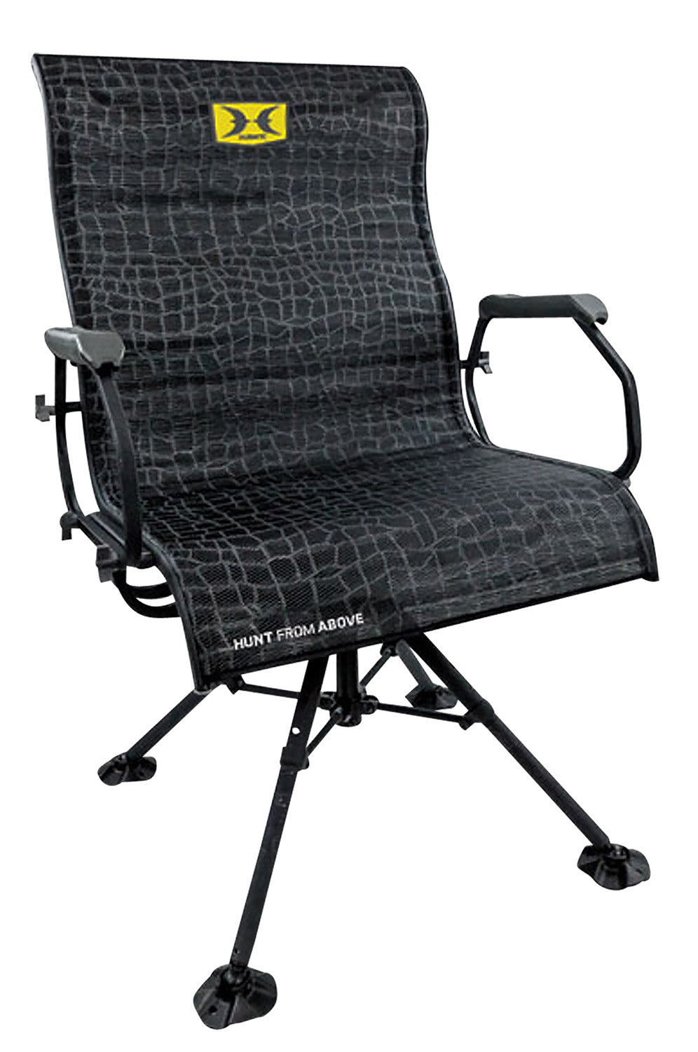 Hawk Big Denali Folding Blind Chair Black Mesh 360 Swivel HWK3115