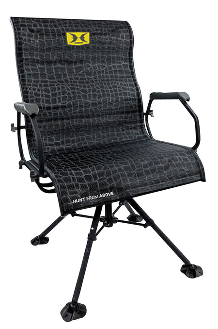 Hawk Big Denali Folding Blind Chair Black Mesh 360 Swivel HWK3115