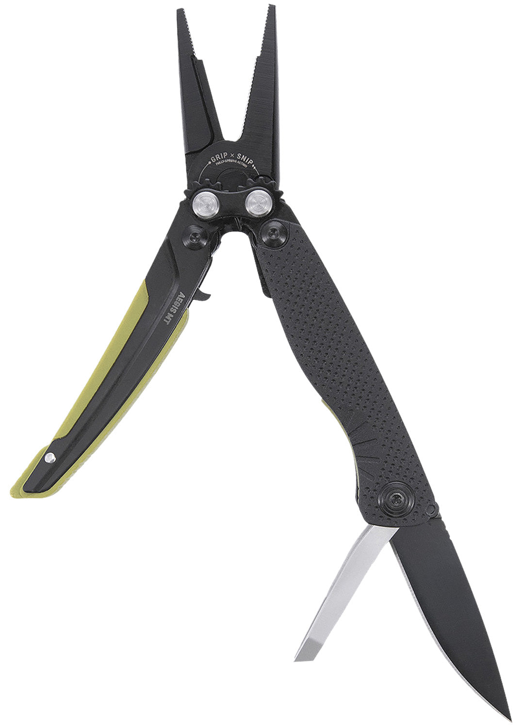 SOG SOG29410341 Aegis MT 4.60" Folding Knife Multi-Tool Black/Moss CRYO 440 Stainless Blade Ergonomic GRN Handle