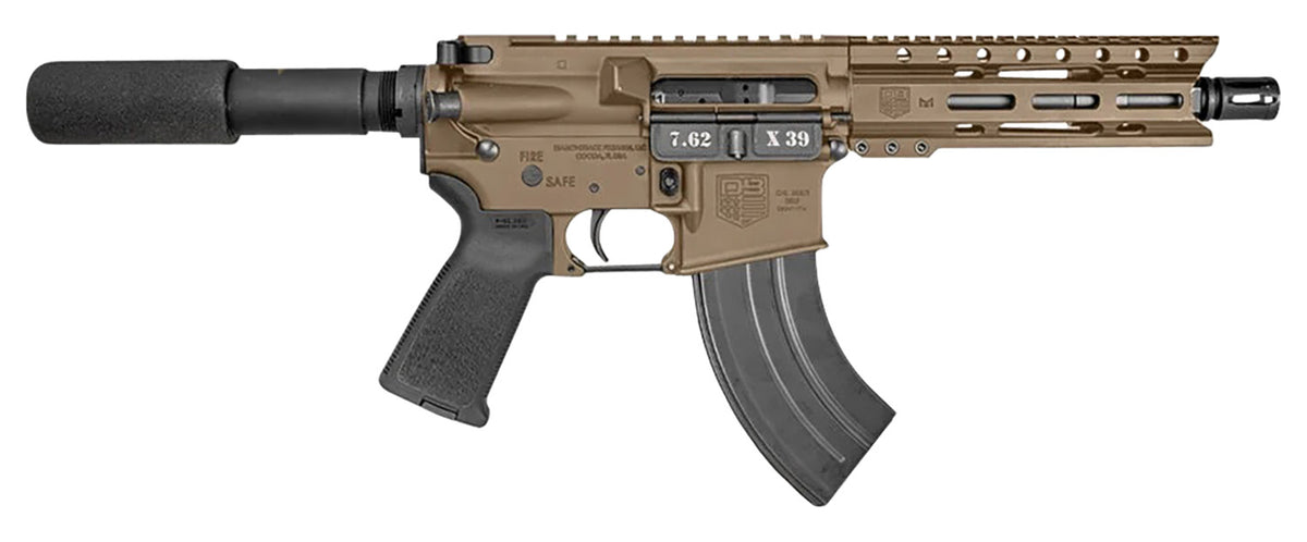 Diamondback DB15 7.62x39mm 7" FDE Rifle - 28+1 Capacity, 6" M-LOK Handguard