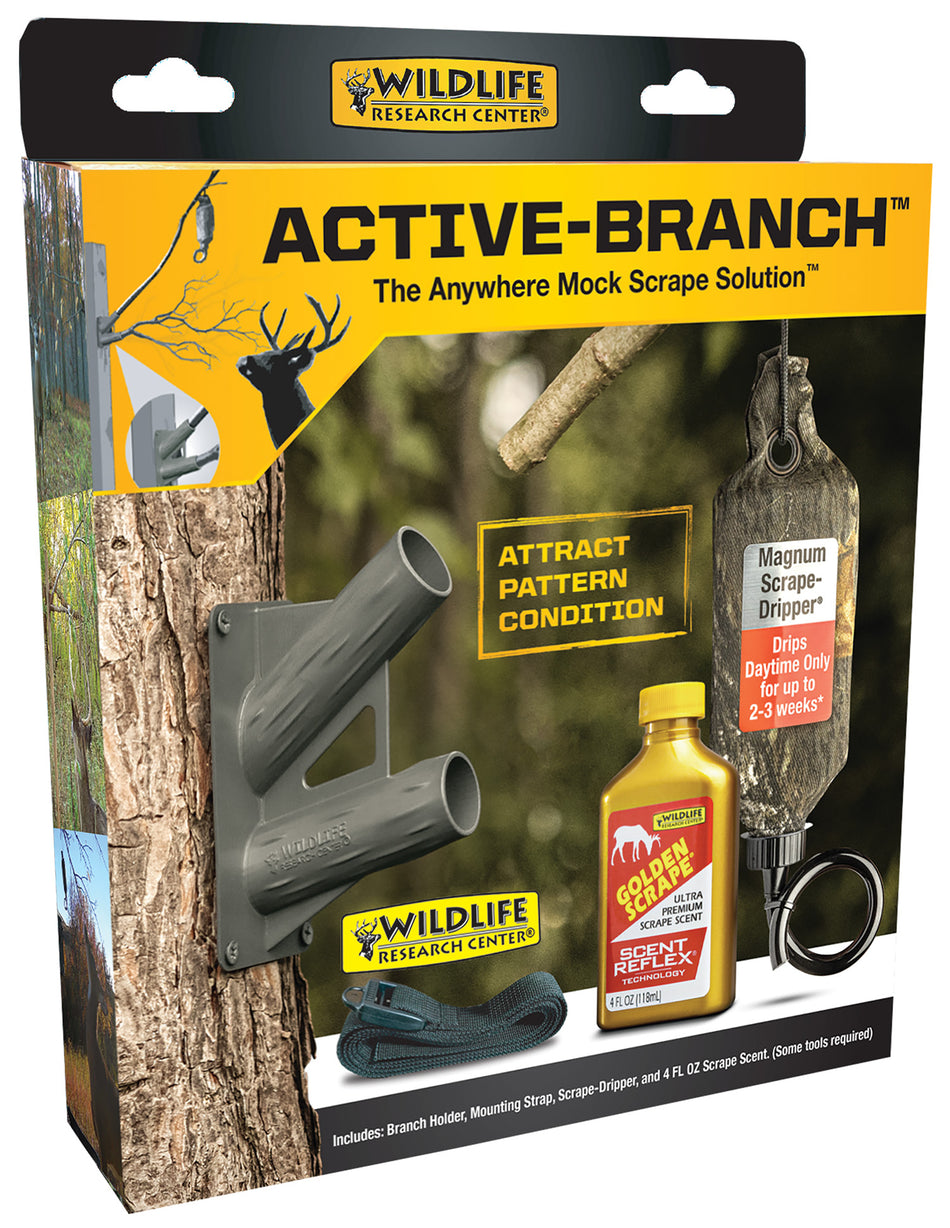 Wildlife Research 393 Active-Branch Anywhere Mock-Scrape Solution Kit with 4 oz Golden Scrape