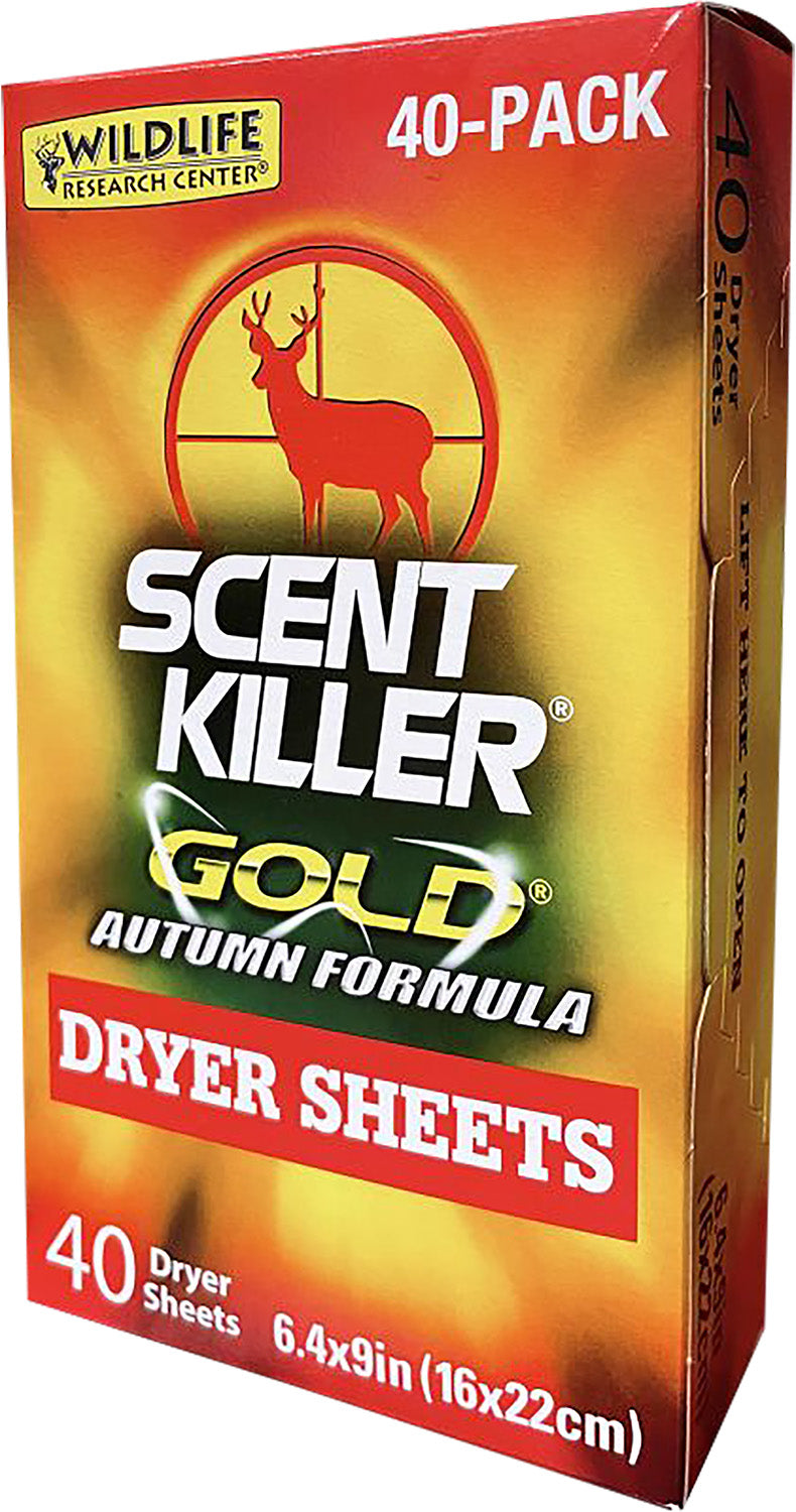 Wildlife Research 1283 Scent Killer Gold Golden Autumn Anti-Static Hunting Dryer Sheets 40 Pack