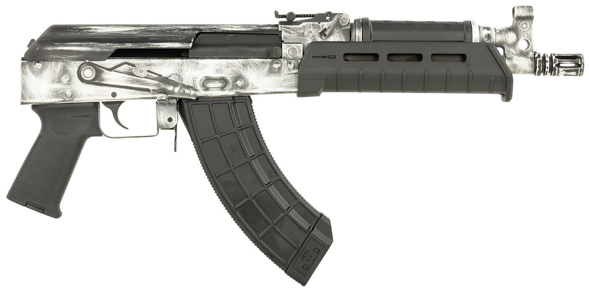 Century Arms Draco 7.62x39mm AK Pistol, 6.25" Threaded Barrel, Distressed White Cerakote