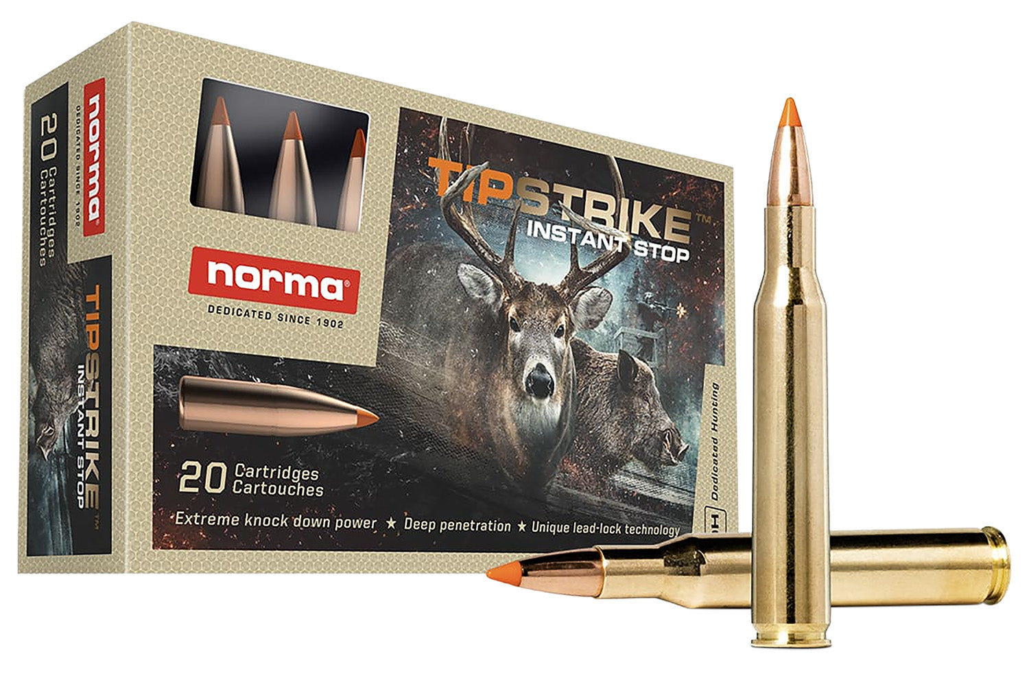 Norma .270 Winchester 20169292 Dedicated Hunting Tipstrike Polymer Tip PT 140 Grain
