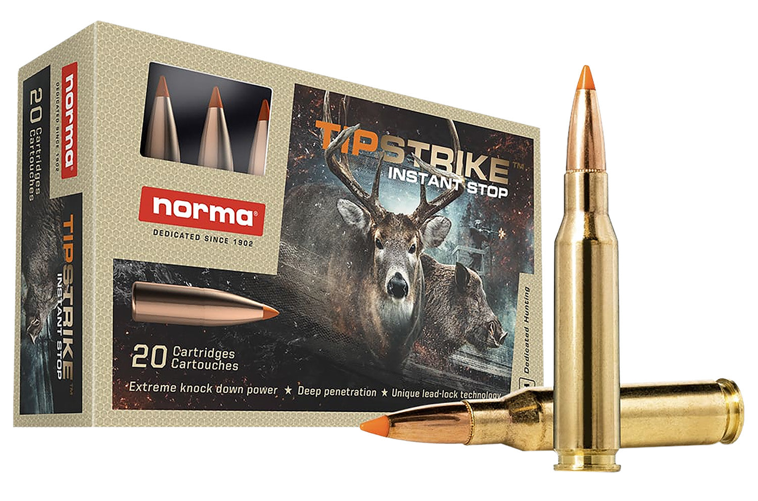 Norma 7mm-08 Remington 20170362 Dedicated Hunting Tipstrike Polymer Tip PT 160 Grain