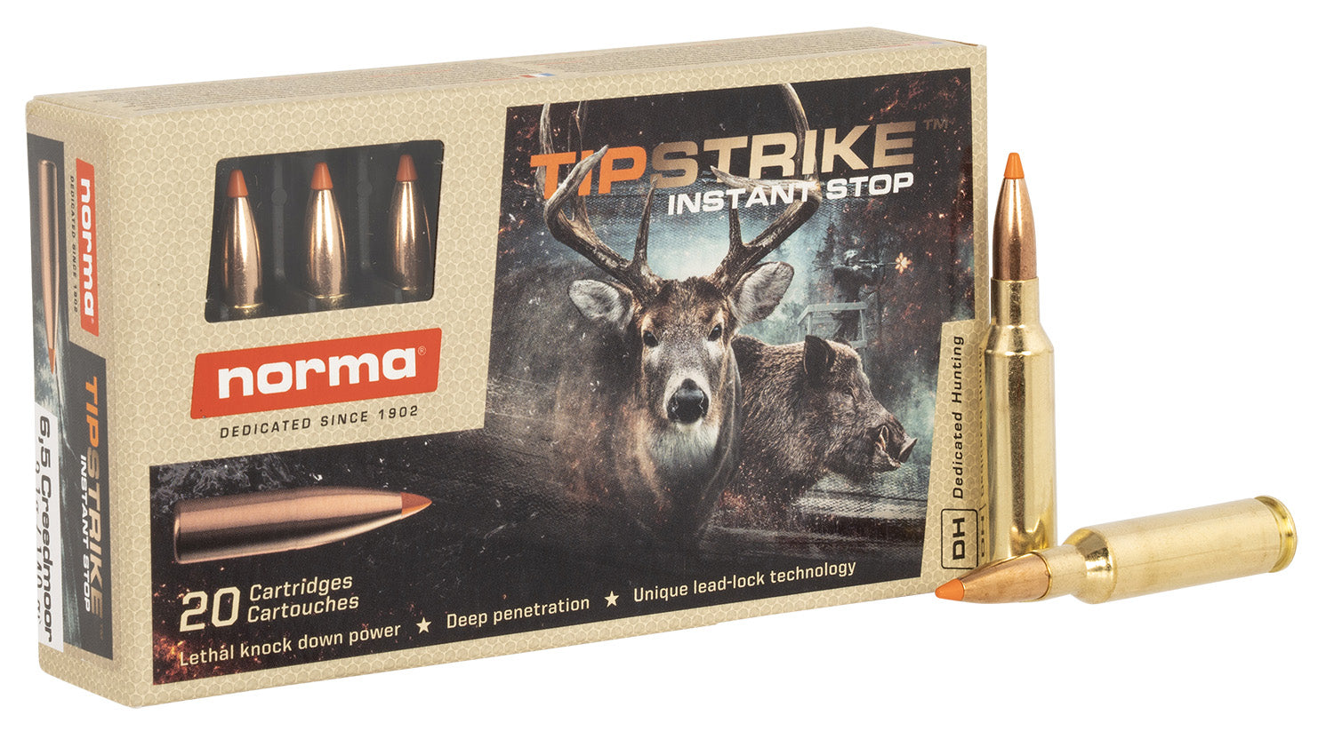 Norma 6.5mm Creedmoor 20166512 Dedicated Hunting Tipstrike Dedicated Hunting 140 Grain