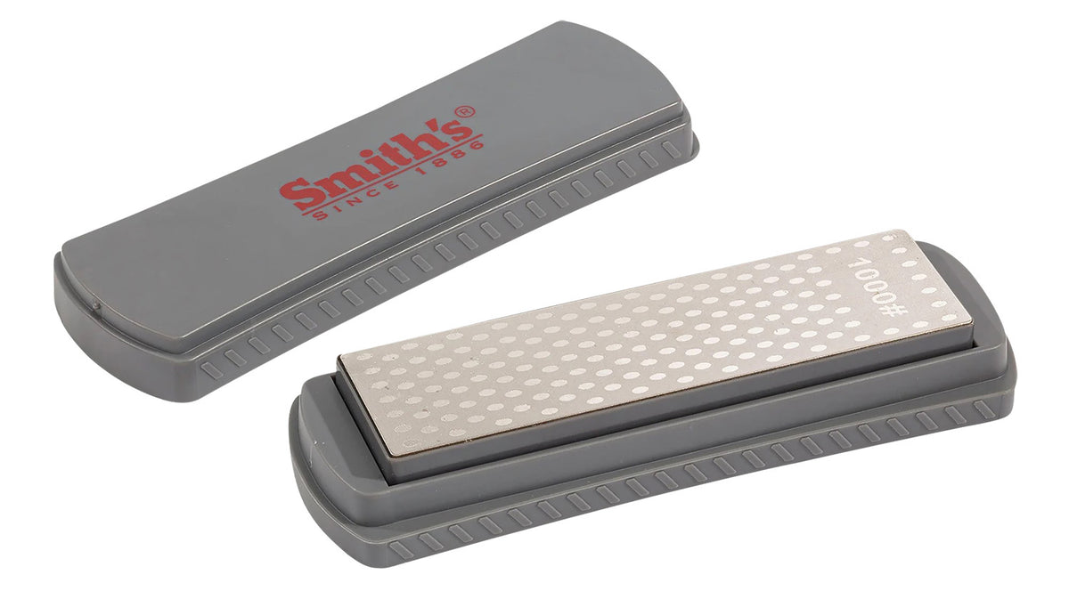 Smiths 51312 6" DualGrit Double-Sided Diamond Sharpening Stone Medium and Fine Grit Gray