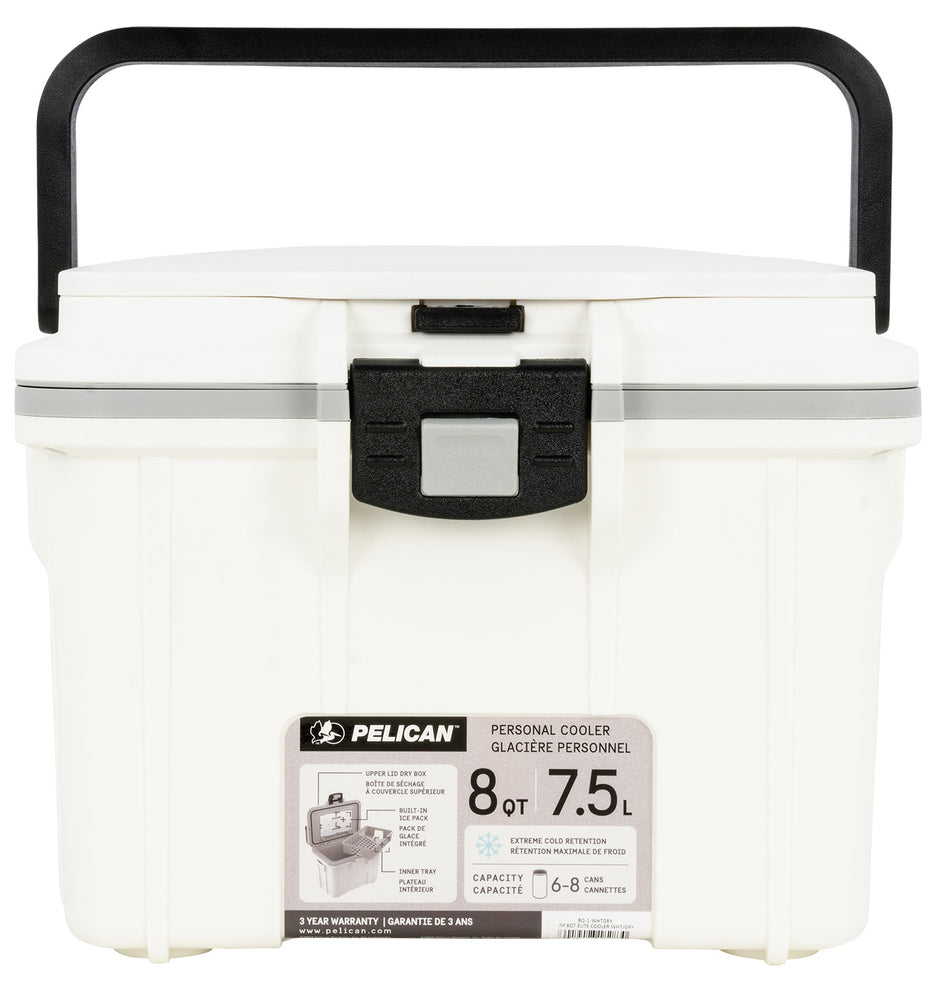 Pelican 8Q-1-WHTGRY 8 Qt Elite Personal Cooler White and Gray