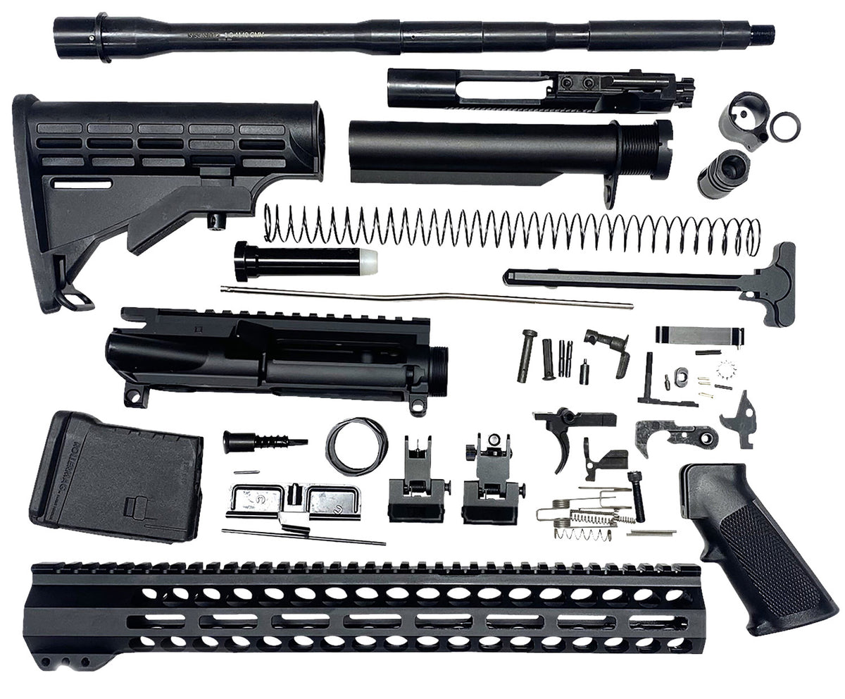 Bowden Tactical J27113 AR Build Kit 13" M-Lok Handguard Mil-Spec Parts Flip Up Sights