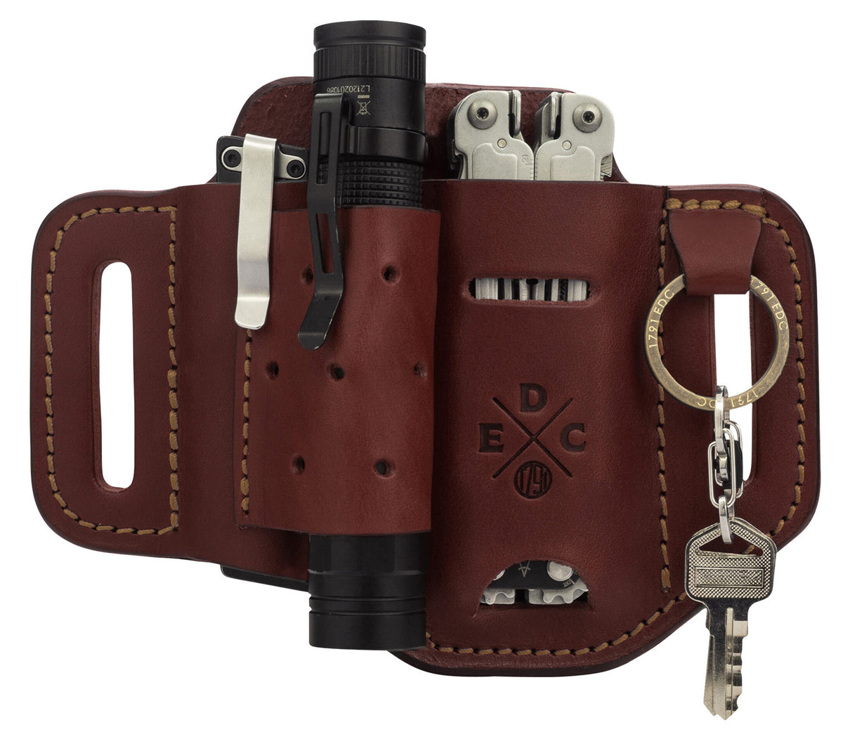 1791 Gunleather HDESLFCHNA Heavy Duty Easy Slide EDC OWB Chestnut Leather Belt Slide - Ambi