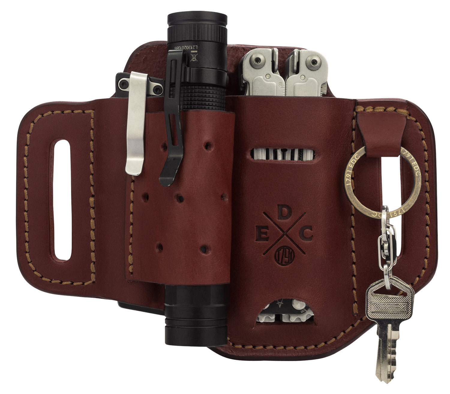 1791 Gunleather HDESLFCHNA Heavy Duty Easy Slide EDC OWB Chestnut Leather Belt Slide - Ambi