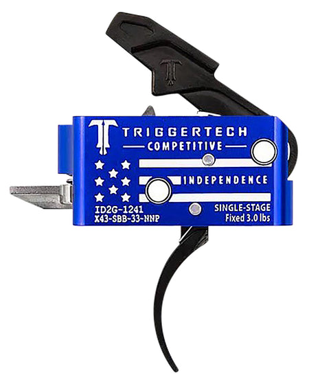 TriggerTech X43SBB33NNC AR-15 Competitive Independence Pro Two-Stage Curved Trigger Flag Engraved