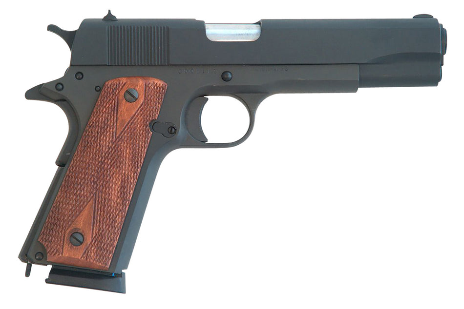 Cimarron 1911 .45 ACP Pistol, 8+1 Capacity, 5.03" Black Steel Barrel, Parkerized Slide & Frame, Checkered Walnut Grips