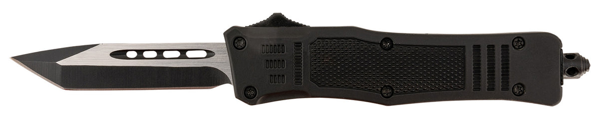 Steel River Knives Spartan Mini MT616BT OTF Tanto Plain 440C SS Black/Silver Blade 4.25" Zinc Alloy Handle