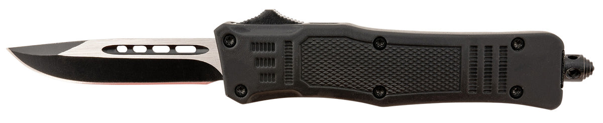 Steel River Knives Spartan Mini MT616BDP OTF Drop Point Plain 440C SS Black/Silver 4.25" Zinc Alloy Handle