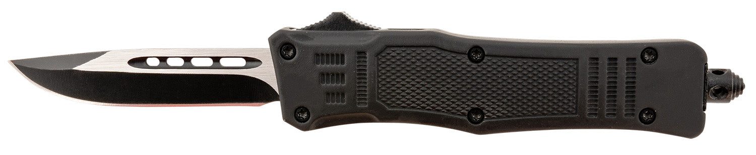 Steel River Knives Spartan Mini MT616BDP OTF Drop Point Plain 440C SS Black/Silver 4.25" Zinc Alloy Handle
