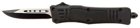 Steel River Knives Spartan Mini MT616BDP OTF Drop Point Plain 440C SS Black/Silver 4.25" Zinc Alloy Handle