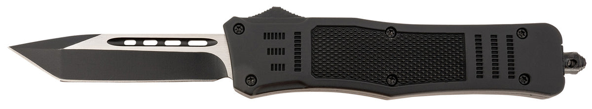 Steel River Knives Spartan Medium T618BT OTF Tanto Plain 440C SS Black/Silver Blade 4.50" Zinc Alloy Handle