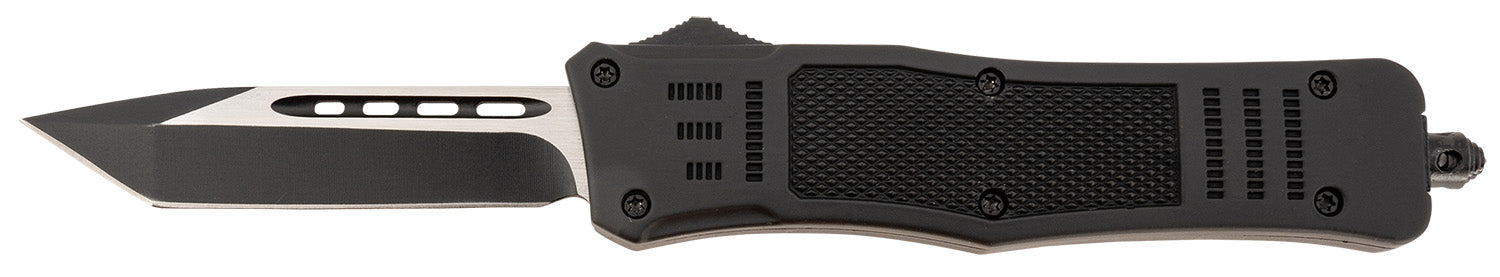 Steel River Knives Spartan Medium T618BT OTF Tanto Plain 440C SS Black/Silver Blade 4.50" Zinc Alloy Handle
