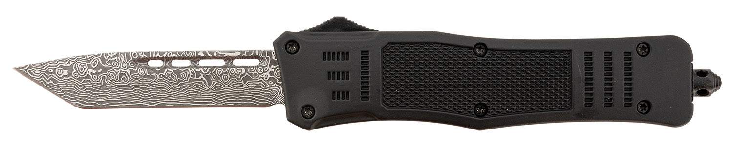 Steel River Knives Spartan Medium T618BDT OTF Tanto 3.25" Plain Black/Silver 440C Blade 4.50" Aluminum Handle