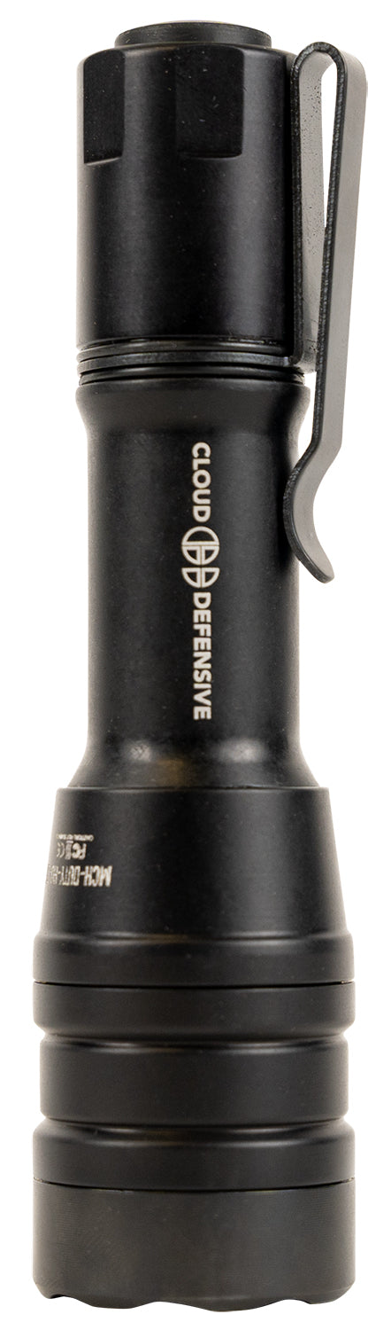 Cloud Defensive MCH Duty High Output Black Anodized Dual Fuel Flashlight 1800 Lumens White LED