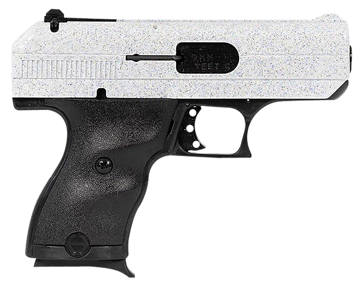 Hi-Point C9 9mm Luger Pistol 8+1 3.50" Black Steel Barrel, White Sparkle Slide, Black Polymer Frame & Grips
