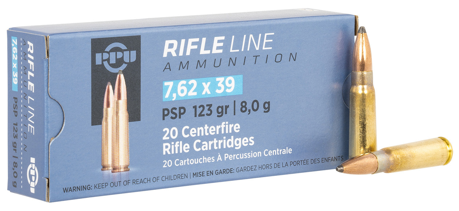Prvi Partizan 7.62x39mm PP739P Metric Rifle Pointed Soft Point PSP 123 Grain