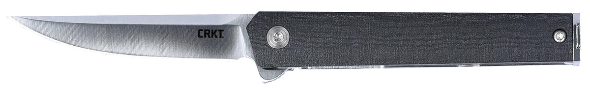 CRKT CEO Compact Folding Knife 2.61" Plain Satin 4116 Stainless Blade, Black GRN Handle, Low Profile Carry Clip