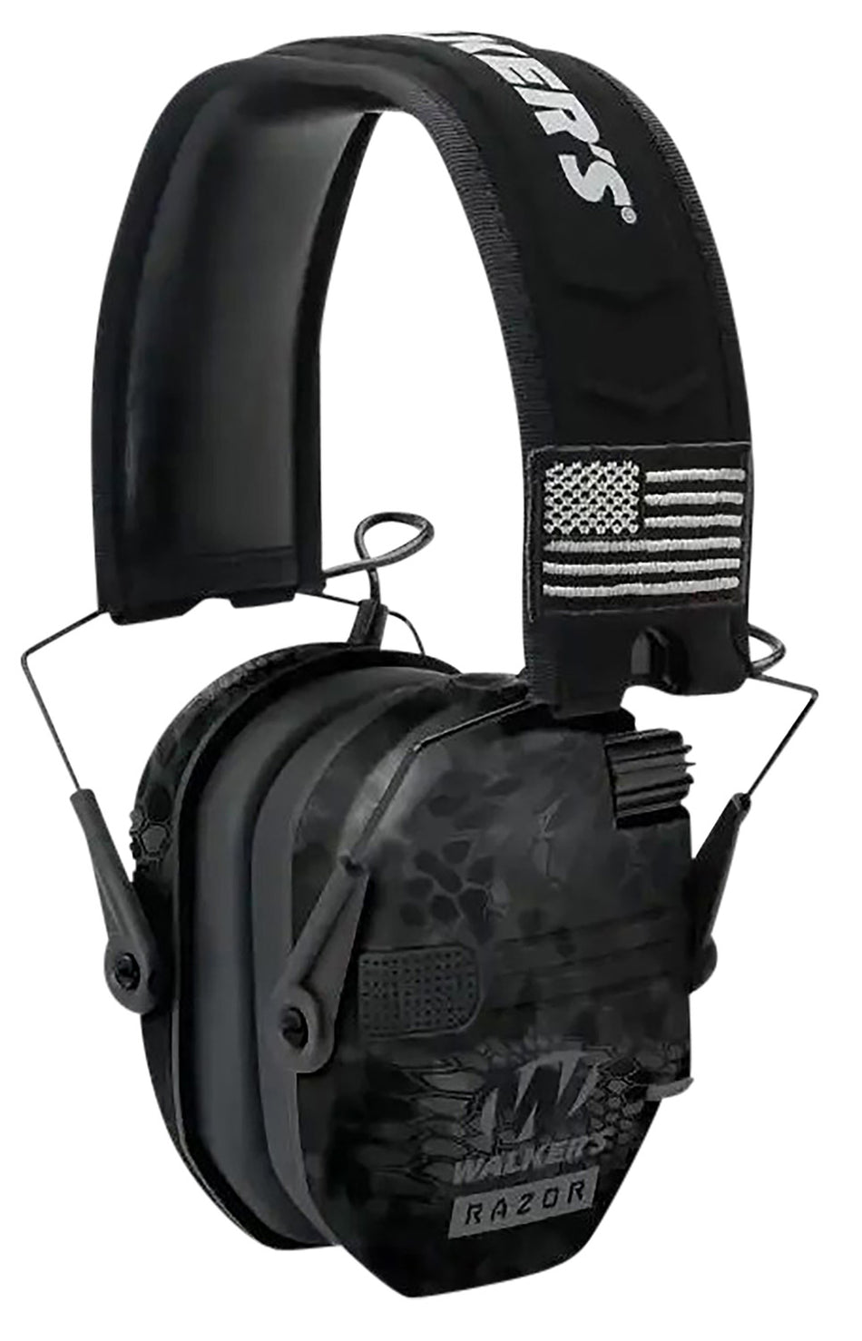 Walker's Razor Patriot Slim Electronic Muff 23 dB Kryptek Highlander/Black Over the Head