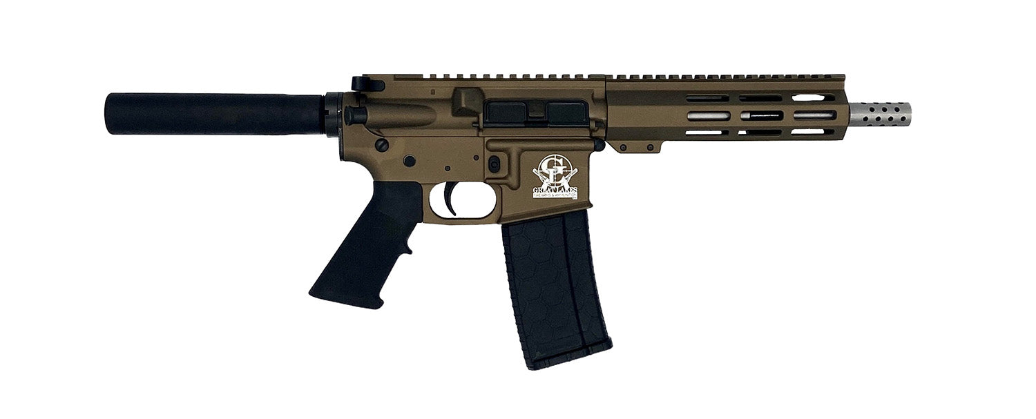 Great Lakes Firearms GL15223SSPBRZ AR-15 Pistol, .223 Wylde, 30+1, 7.5" Stainless Barrel, Bronze Receiver, Black A2 Grip