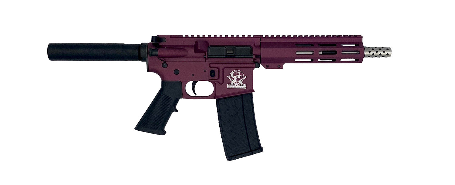 Great Lakes Firearms GL15223SSPCHY AR-15 Pistol, .223 Wylde, 30+1, 7.5" Stainless Barrel, Black Cherry Receiver, M-LOK Handguard
