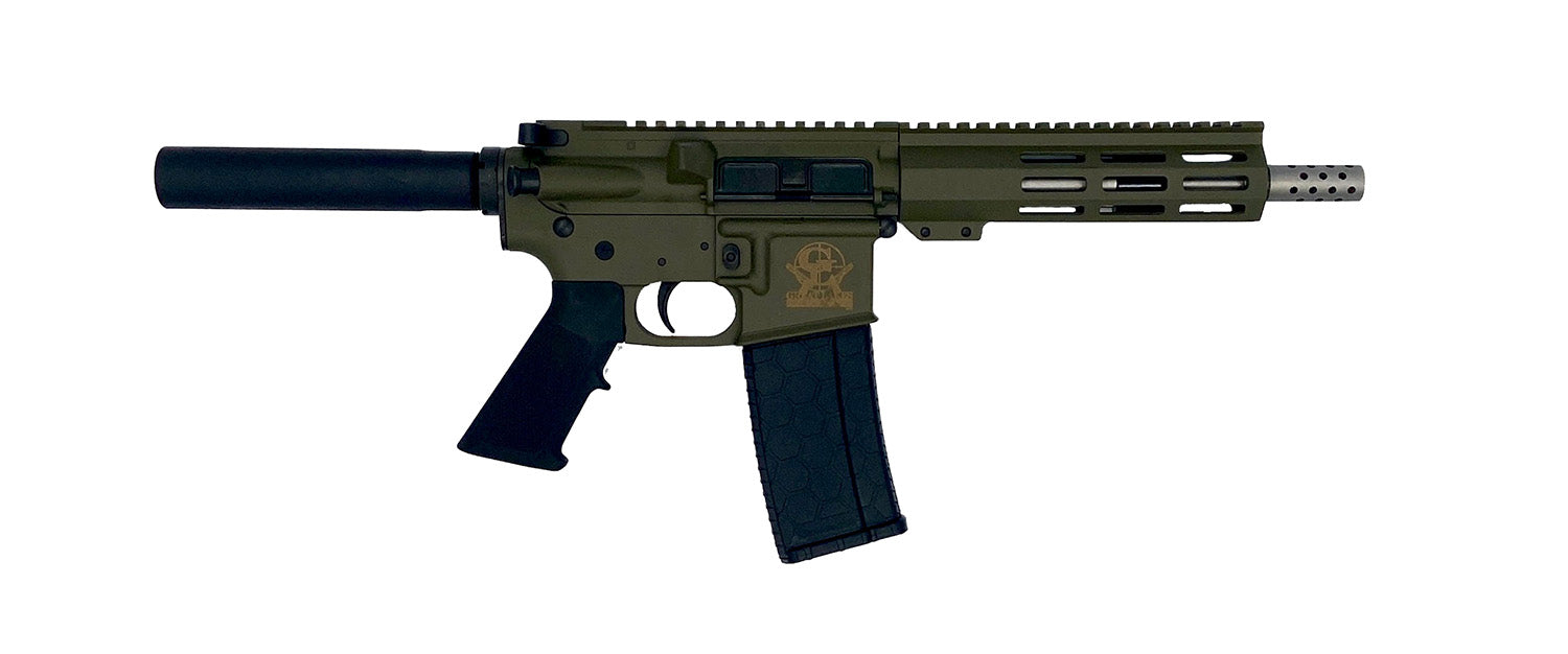 Great Lakes Firearms GL15223SSPODG AR-15 Pistol, .223 Wylde, 30+1, 7.5" Stainless Barrel, OD Green Receiver, M-LOK Handguard