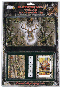 Rivers Edge Deer Theme Double Deck Cards and Dice Tin