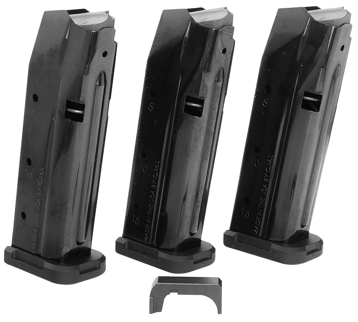 Shield Arms S15 Gen 3 15-Round 9mm Magazine Combo 3-Pack for Glock 43X/48, Black Steel