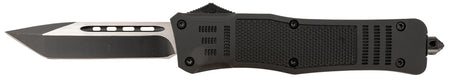 Steel River Knives Spartan T620BT OTF 3.75" Tanto Black/Silver Blade 5.5" Zinc Alloy Aluminum Handle