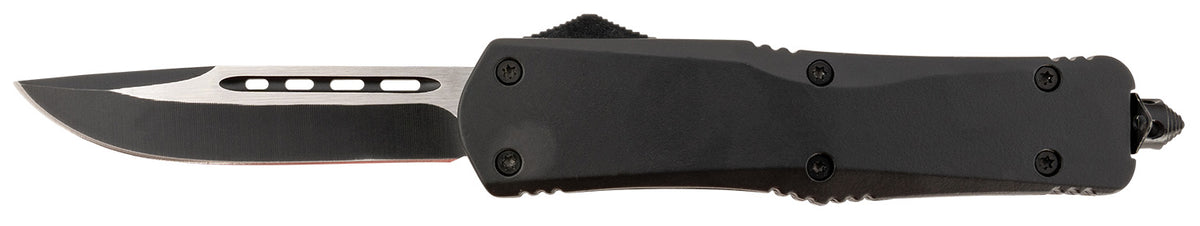 Steel River T624BDP Spartan 3.75" Drop Point Black/Silver 440C SS Knife Blade, 5.5" Black Aluminum Handle