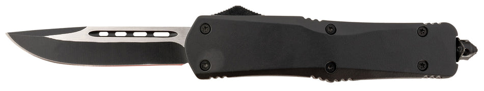 Steel River T624BDP Spartan 3.75" Drop Point Black/Silver 440C SS Knife Blade, 5.5" Black Aluminum Handle