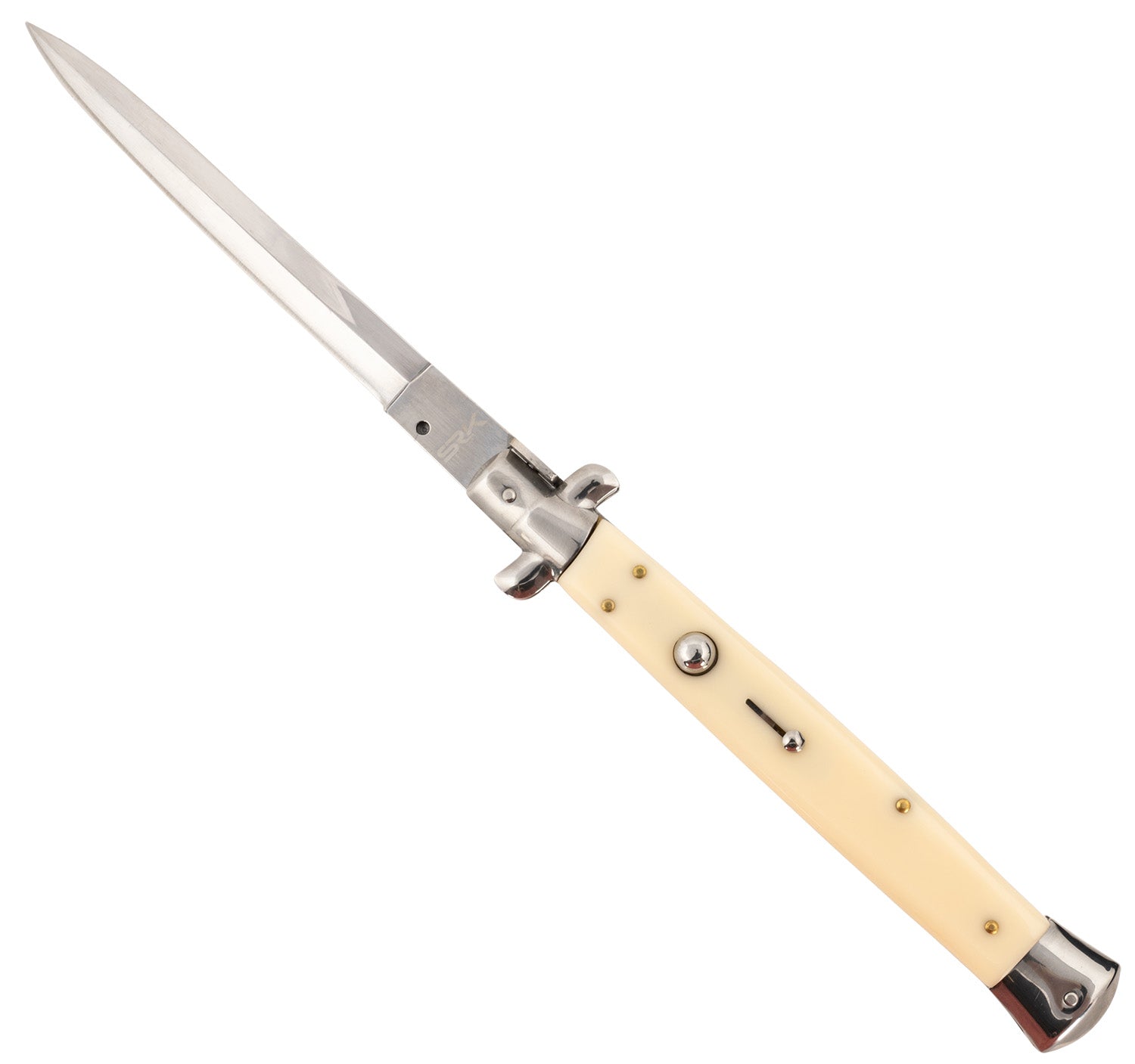 Steel River Knives Spartan CISID 6" Italian Dagger Polished Blade Side Open 7" Ivory Synthetic Handle