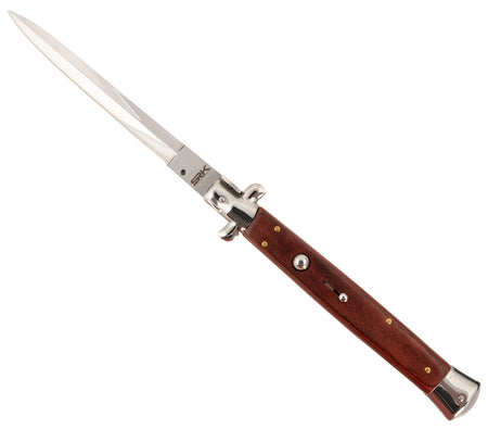 Steel River CIRWD Spartan Italian Dagger 6" Polished Blade 7" Redwood Handle Side-Open Mechanism