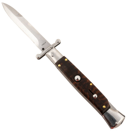 Steel River Knives Spartan SGSWP Italian Bayonet 3.9" Polished Blade Side-Open 5.1" Snakewood Handle