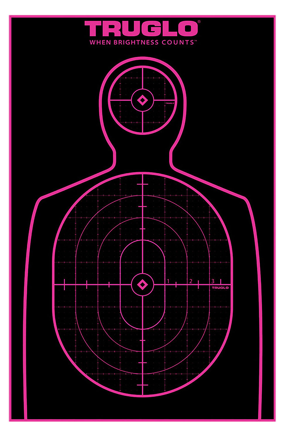 TruGlo TG13A12BB Tru-See Handgun Self-Adhesive Fluorescent Pink Silhouette Targets 12x18" 12-Pack