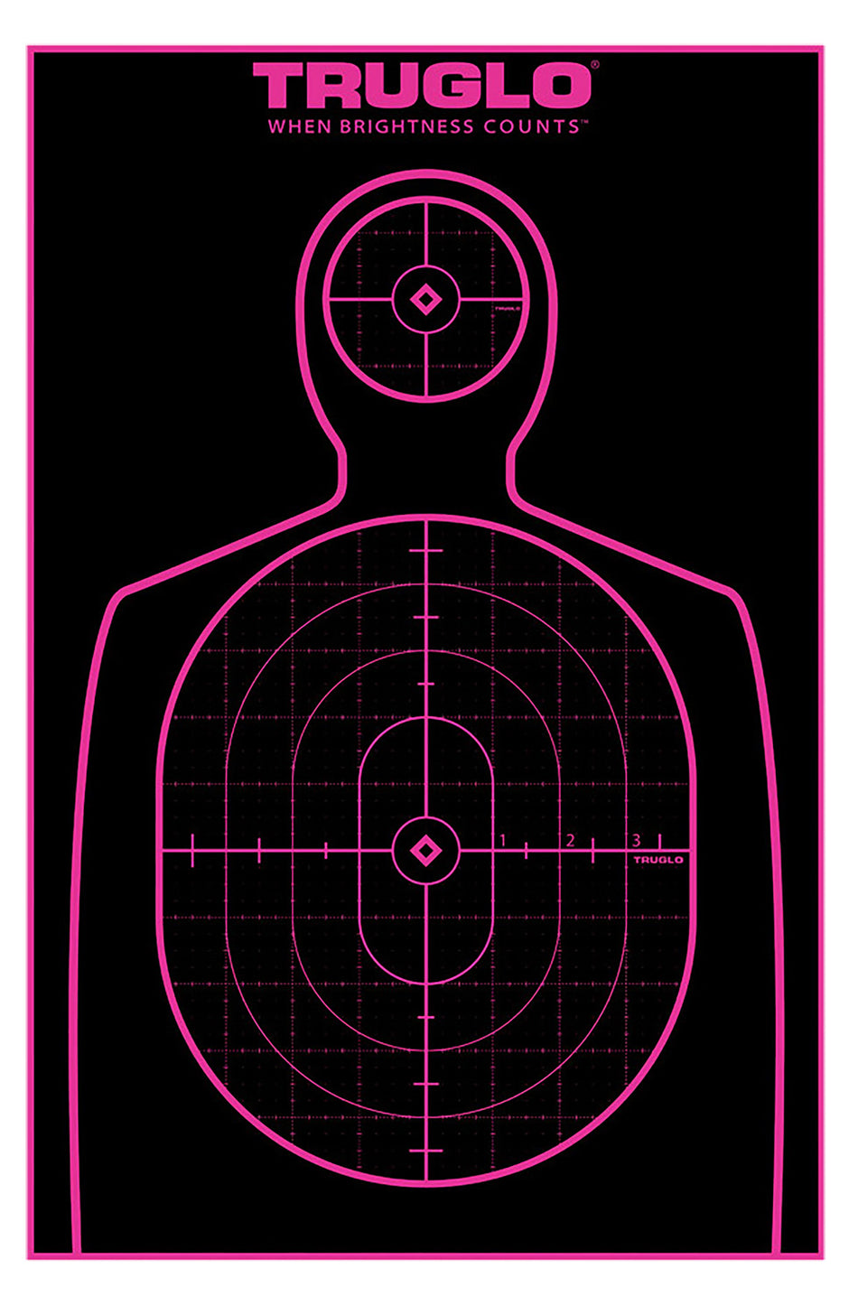 TruGlo TG13A12BB Tru-See Handgun Self-Adhesive Fluorescent Pink Silhouette Targets 12x18" 12-Pack
