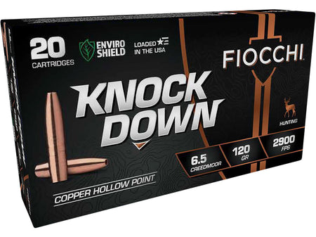 Fiocchi 6.5mm Creedmoor 65CMCHA Knock Down Enviro Shield Hollow Point HP 120 Grain