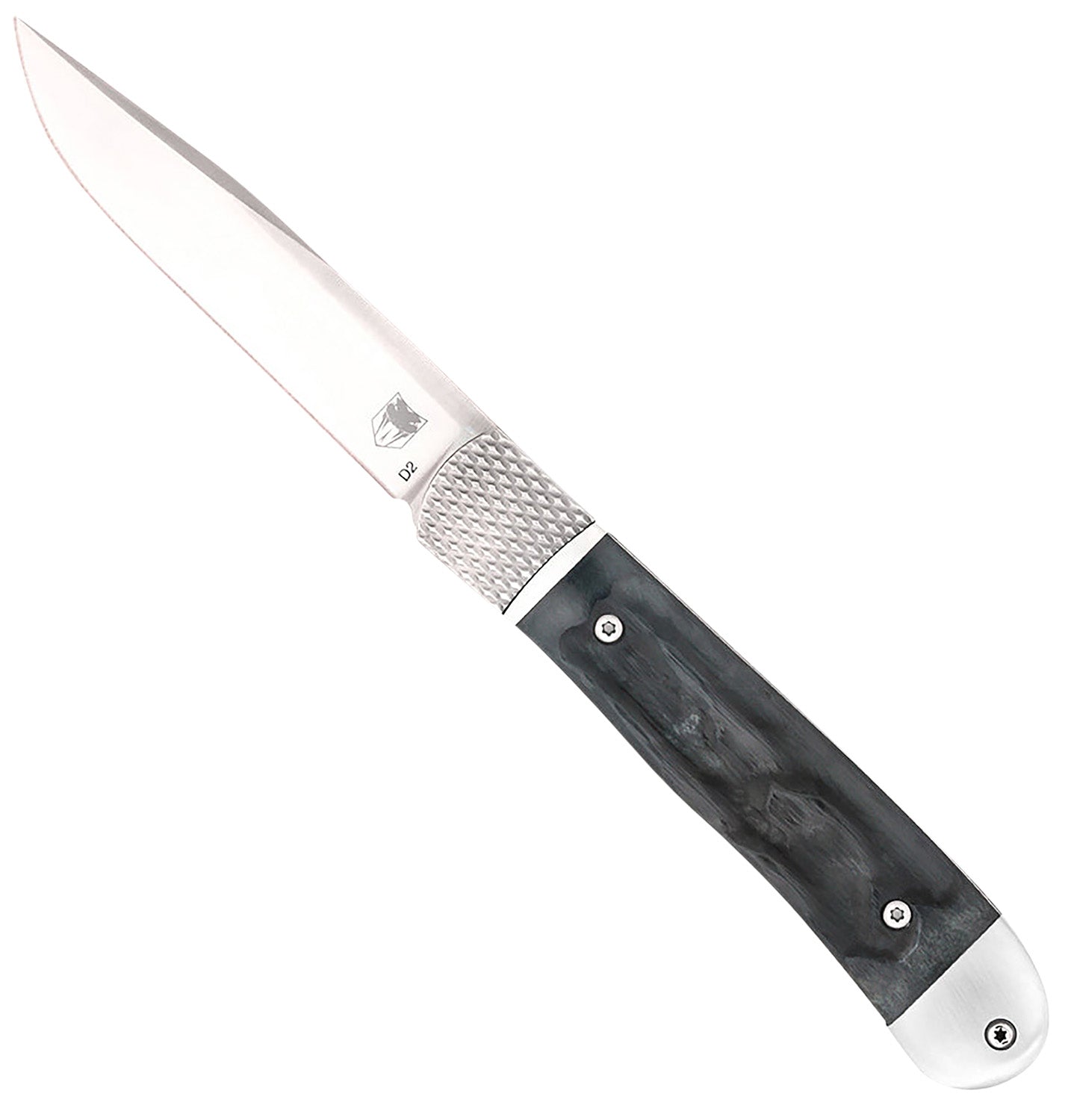 CobraTec CTTHRBLK Trapper OTF Knife 3.12" Drop Point Satin D2 Steel Blade Black Bone Handle