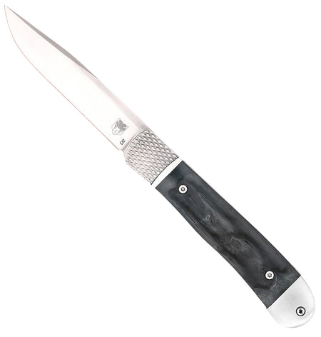 CobraTec CTTHRBLK Trapper OTF Knife 3.12" Drop Point Satin D2 Steel Blade Black Bone Handle