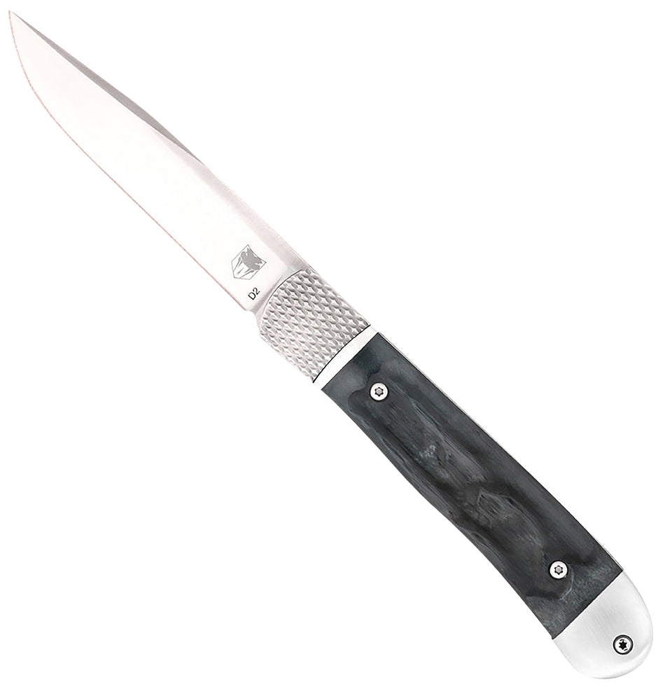 CobraTec CTTHRBLK Trapper OTF Knife 3.12" Drop Point Satin D2 Steel Blade Black Bone Handle