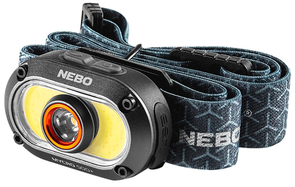 NEBO NEBHLP1005 Mycro 500+ Black USB-C Headlamp and Cap Light
