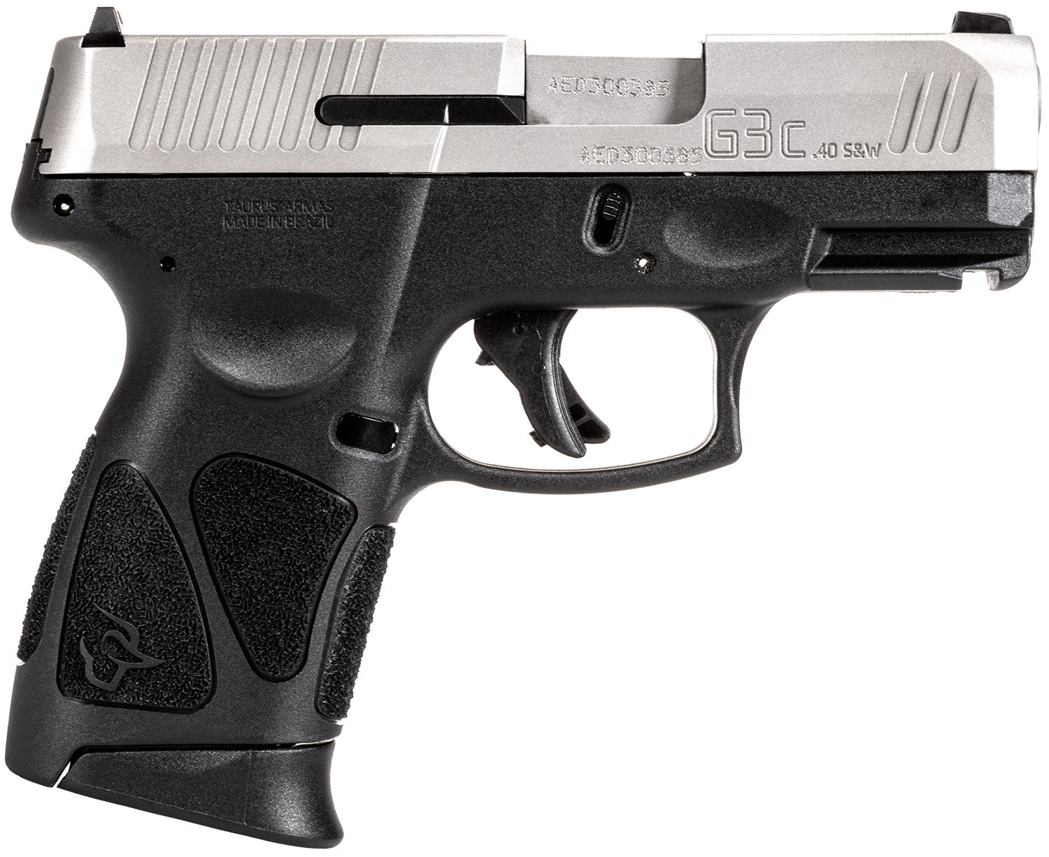 Taurus 1G3C4039 G3C Compact Frame 40 S&W 10+1 3.26" Matte Stainless Steel Barrel, Serrated Stainless Steel Slide, Black Polymer Frame w/Picatinny Rail, Black Polymer Grip