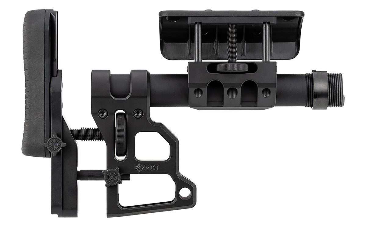 MDT Skeleton Carbine Stock SCS Black Anodized Aluminum, Adjustable Cheekrest, Buttpad, QD Sling Mounts