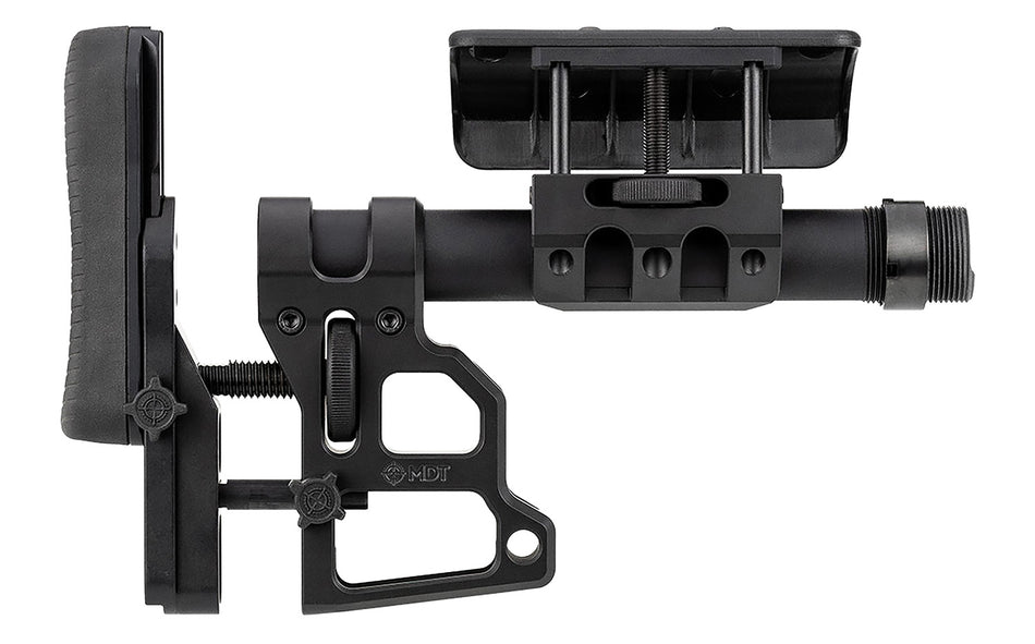 MDT Skeleton Carbine Stock SCS Black Anodized Aluminum, Adjustable Cheekrest, Buttpad, QD Sling Mounts